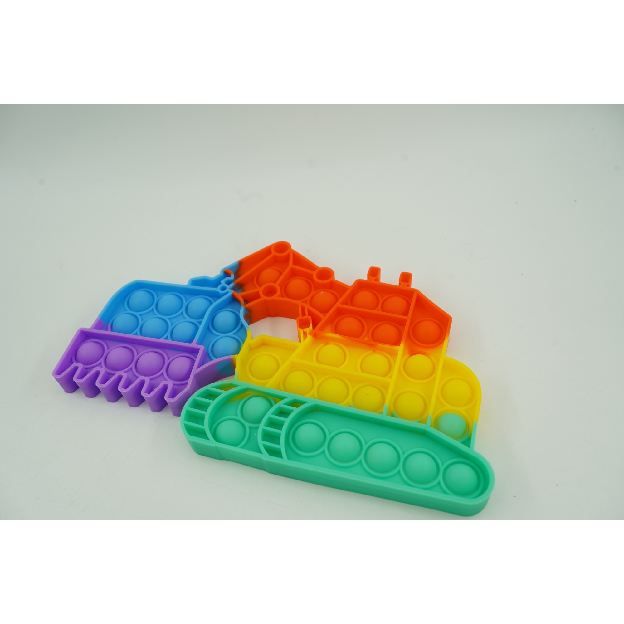 Jucarie antistres din silicon , Pop it Now and Flip It ,Excavator ,Multicolor ,Model 4 [4]