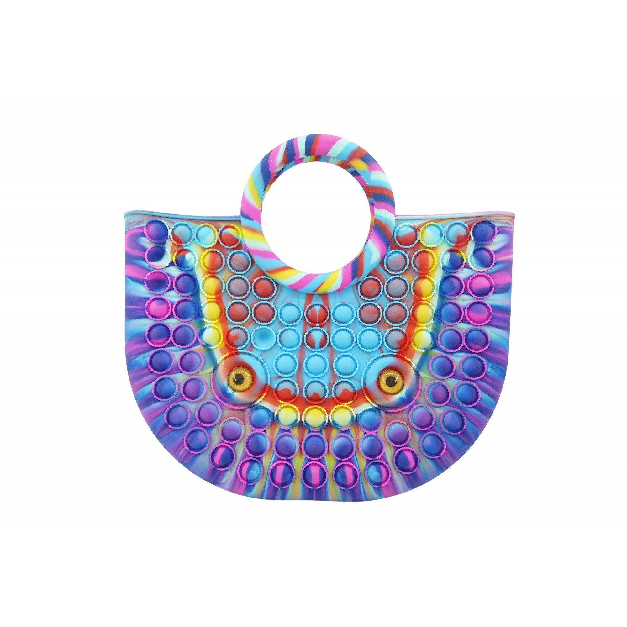 Genti, Portofele, Penare - Jucarie Antistres din silicon , Pop It Now And Flip It, Geanta mare, 28 cm, Multicolor, V1