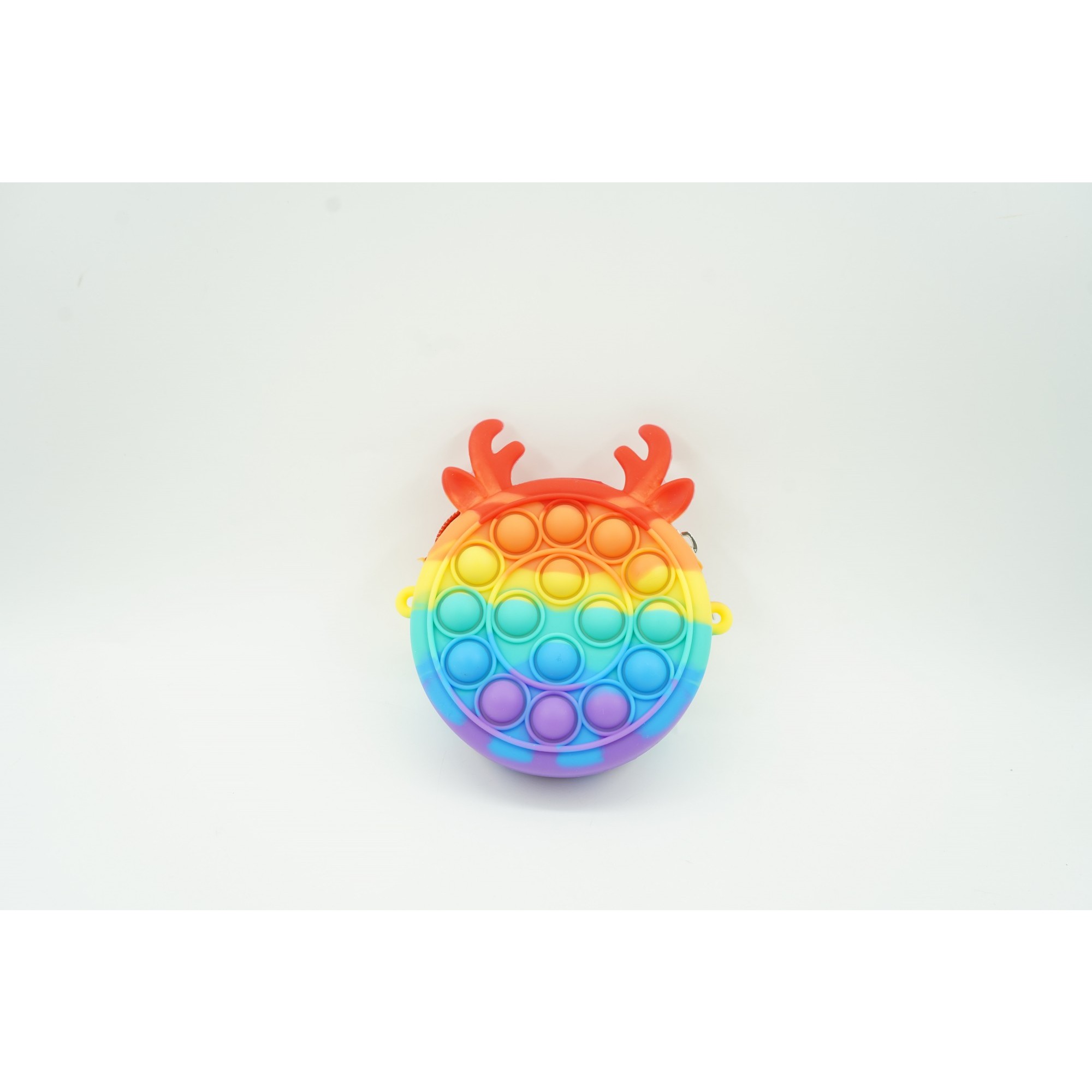 Jucarie antistres din silicon , Pop it Now and Flip It ,Mini Geanta, Ren, 6 cm, Curcubeu [2]