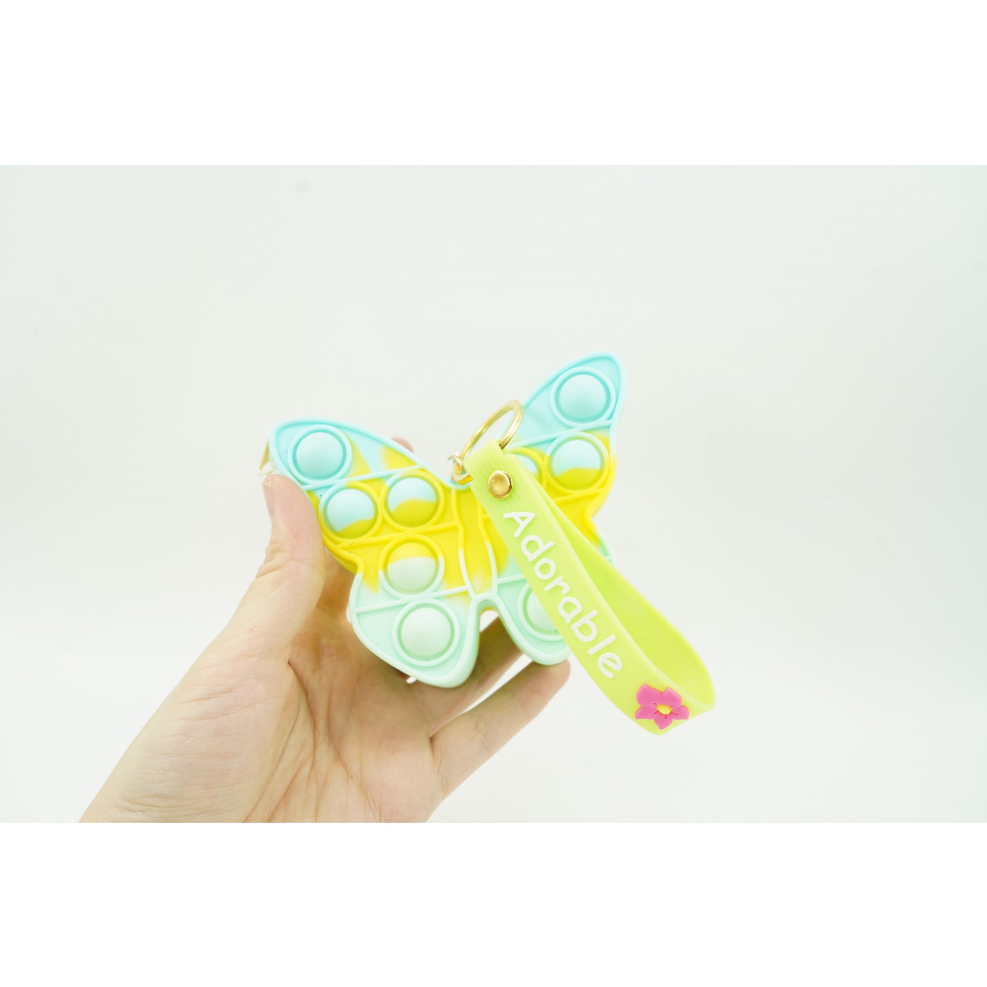 Jucarie antistres din silicon, , Pop It Now and Flip It, Portofel fluturas, Bleu/Galben [3]