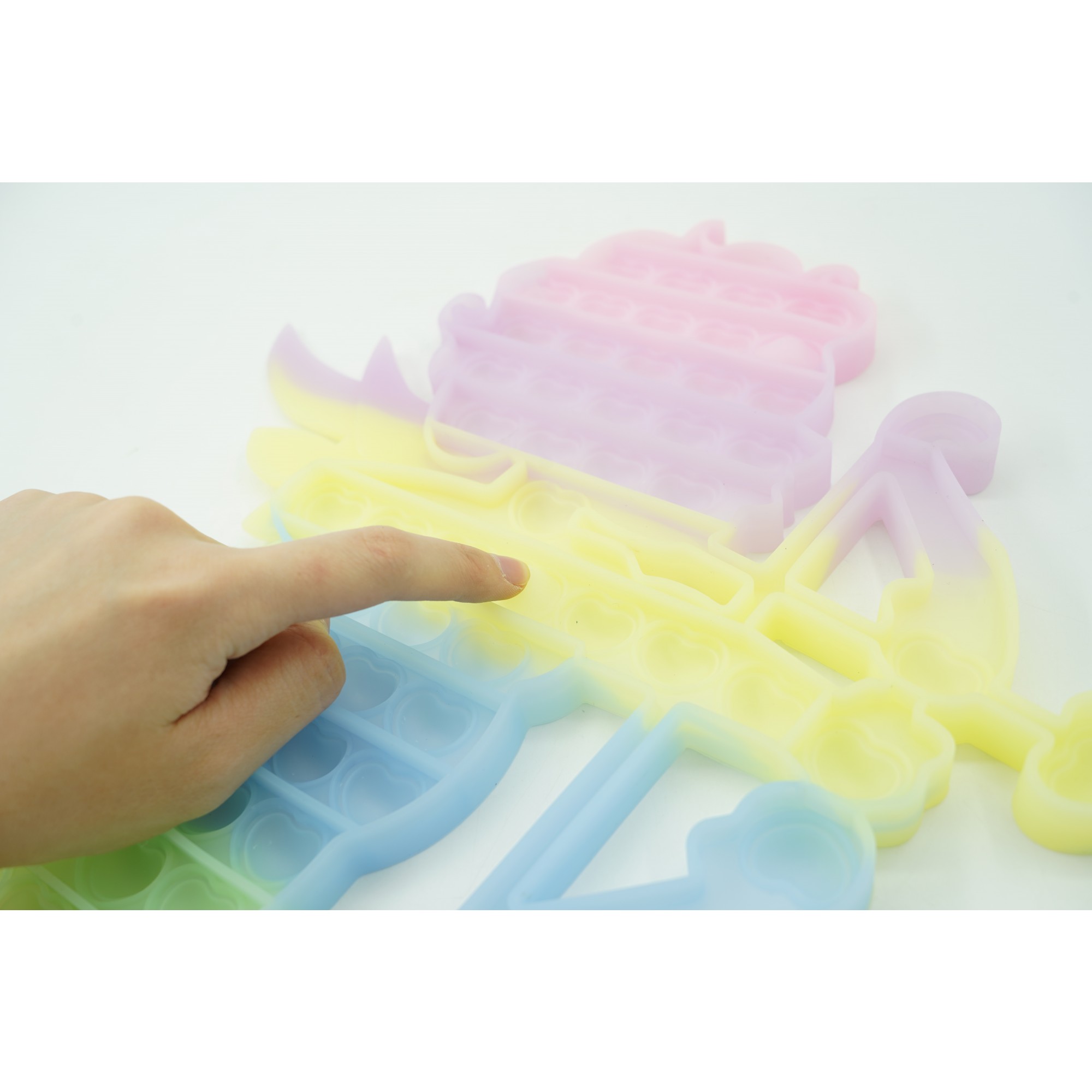 Jucarie antistres din silicon , Pop it Now and Flip It , 40x45 cm, Cupidon, Fosforescent, Multicolor [5]