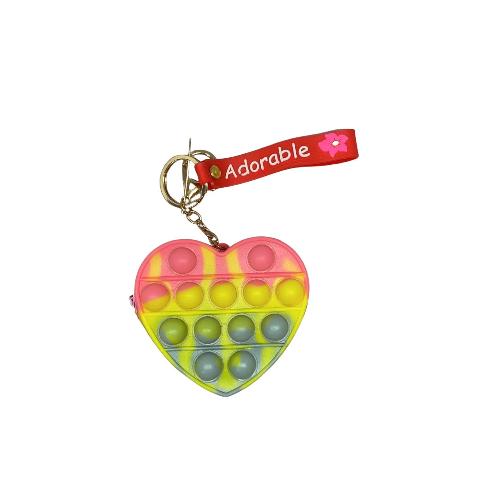 Jucarie antistres din silicon, , Pop It Now and Flip It, Portofel inima, Galben/Gri [2]