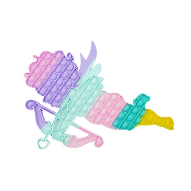 Jucarii Senzoriale, Fidget Toys - Jucarie antistres din silicon, , Pop It Now and Flip It, Cupidon, Multicolor, V1