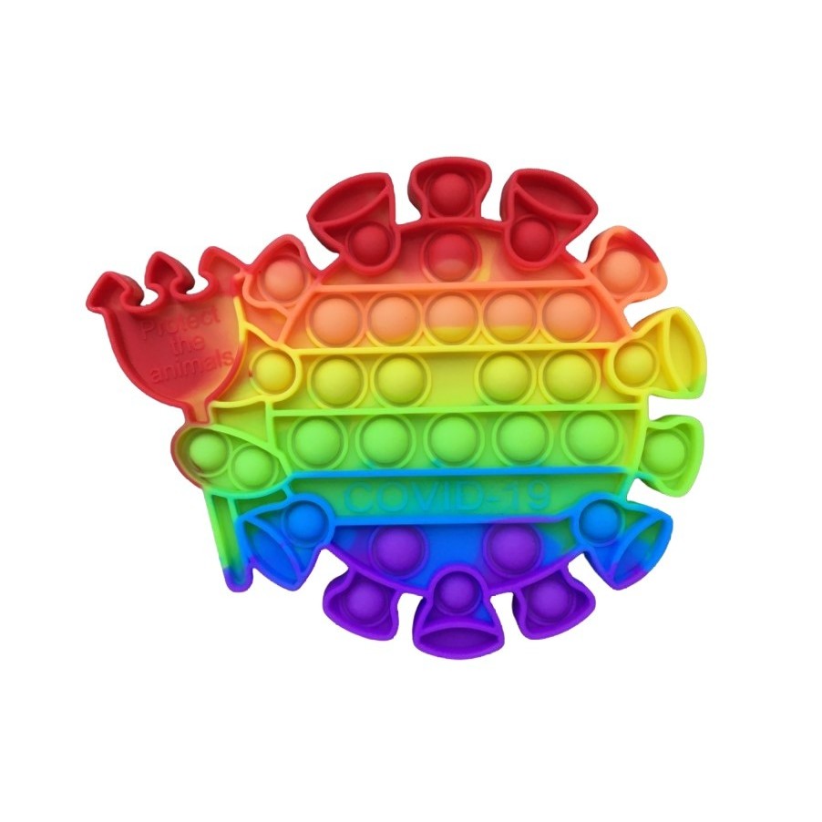 Jucarie antistres din silicon, , Pop It Now and Flip It, Virus, Multicolor [2]