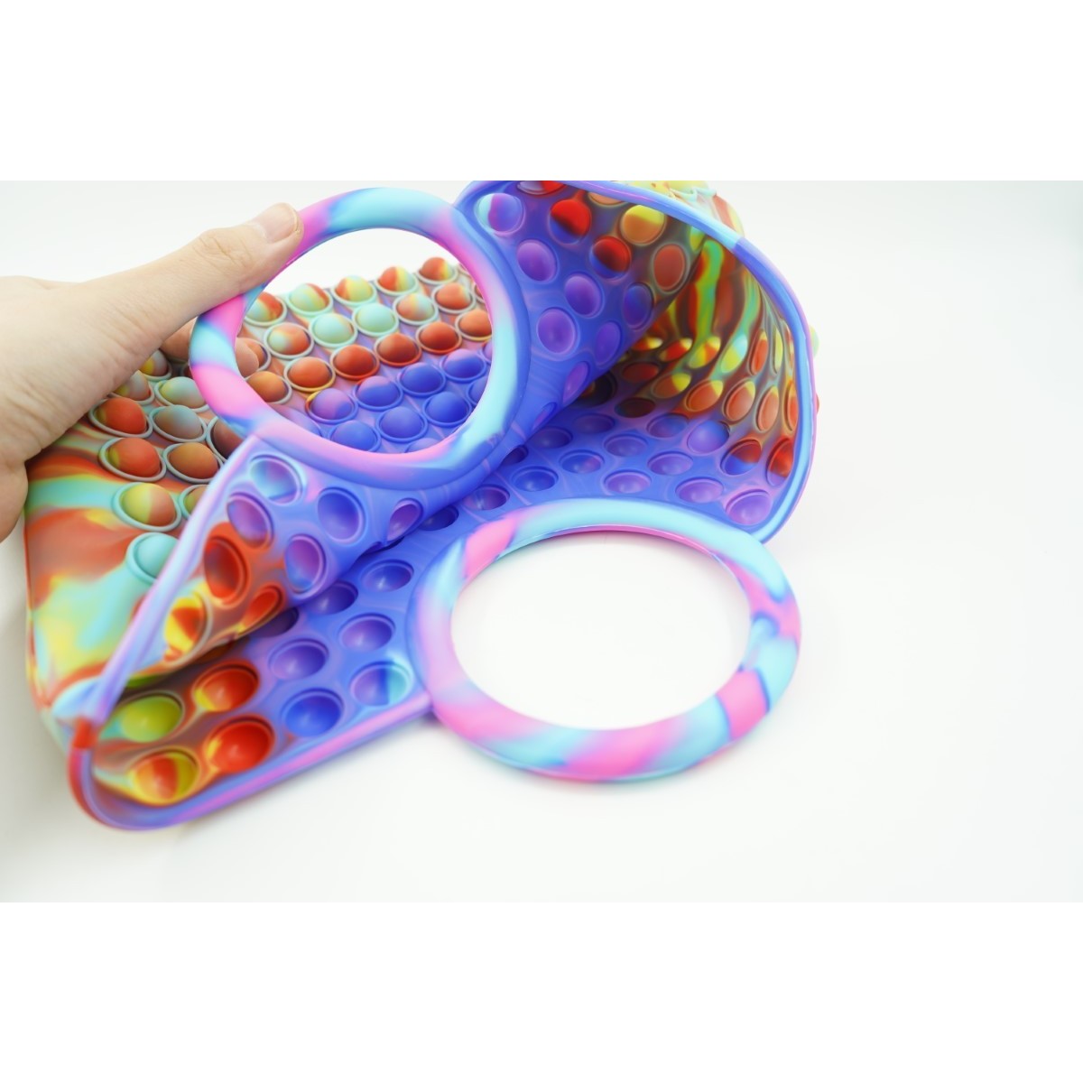 Jucarie Antistres din silicon , Pop It Now And Flip It, Geanta mare, 28 cm, Multicolor, Model 3 [4]