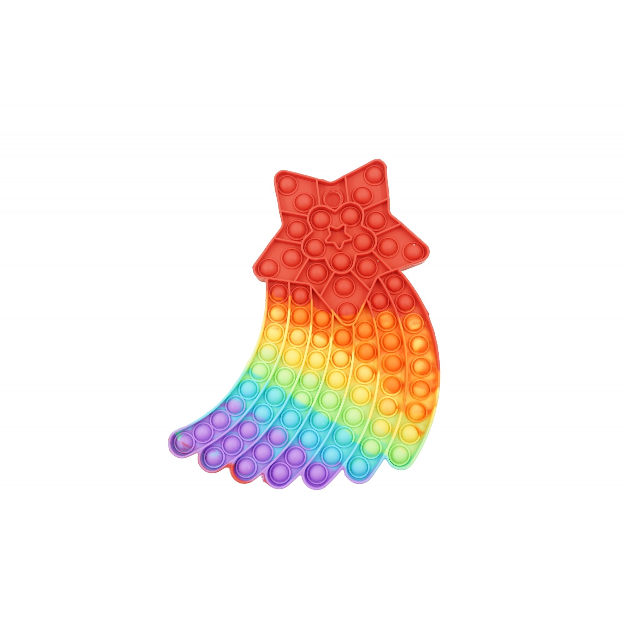 Jucarii Senzoriale, Fidget Toys - Jucarie antistres din silicon, , Pop It Now and Flip It, Stea cazatoare, Multicolor