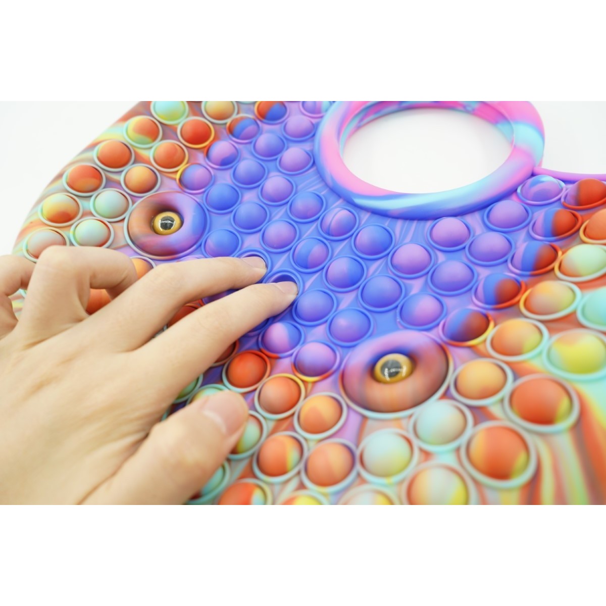 Jucarie Antistres din silicon , Pop It Now And Flip It, Geanta mare, 28 cm, Multicolor, Model 3 [5]