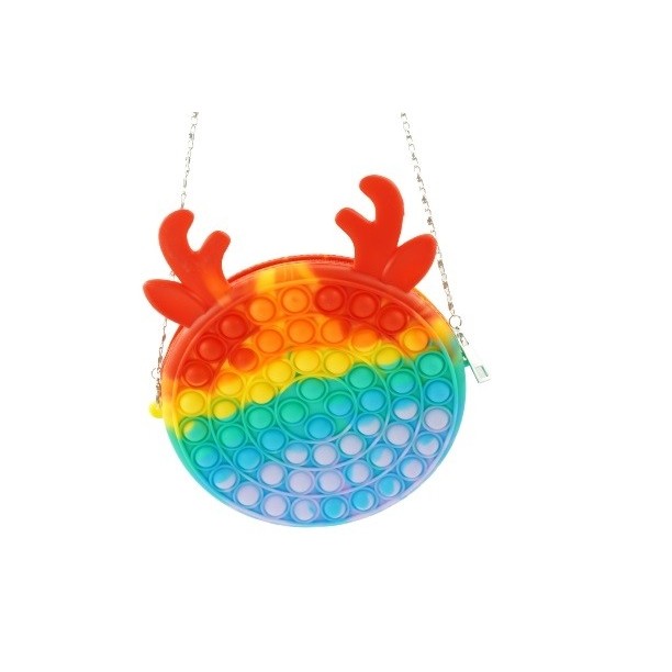 Genti, Portofele, Penare - Jucarie antistres din silicon, Pop it Now and Flip It, , Geanta, Model 2, Multicolor