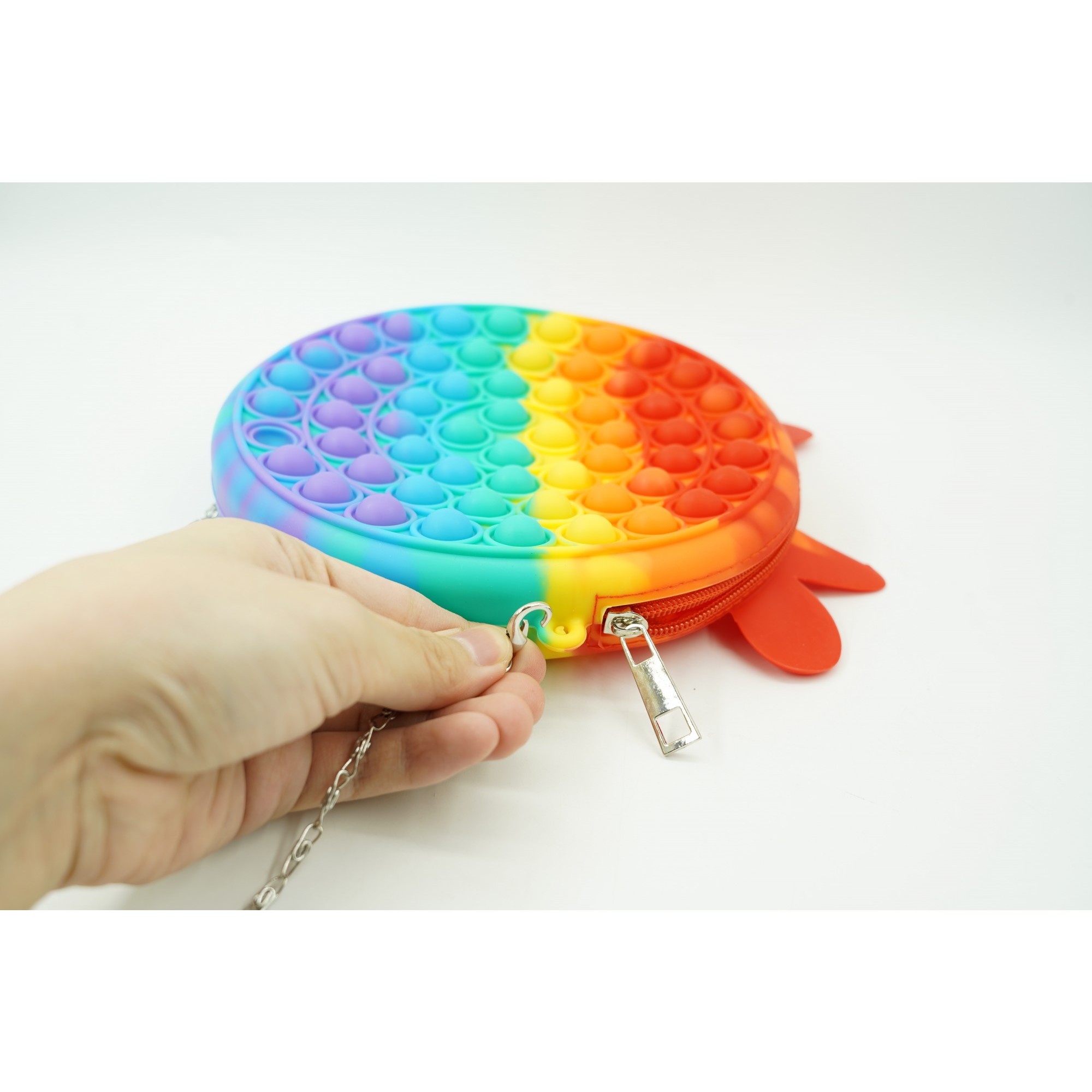 Jucarie antistres din silicon, Pop it Now and Flip It, , Geanta, Model 4, Multicolor [6]