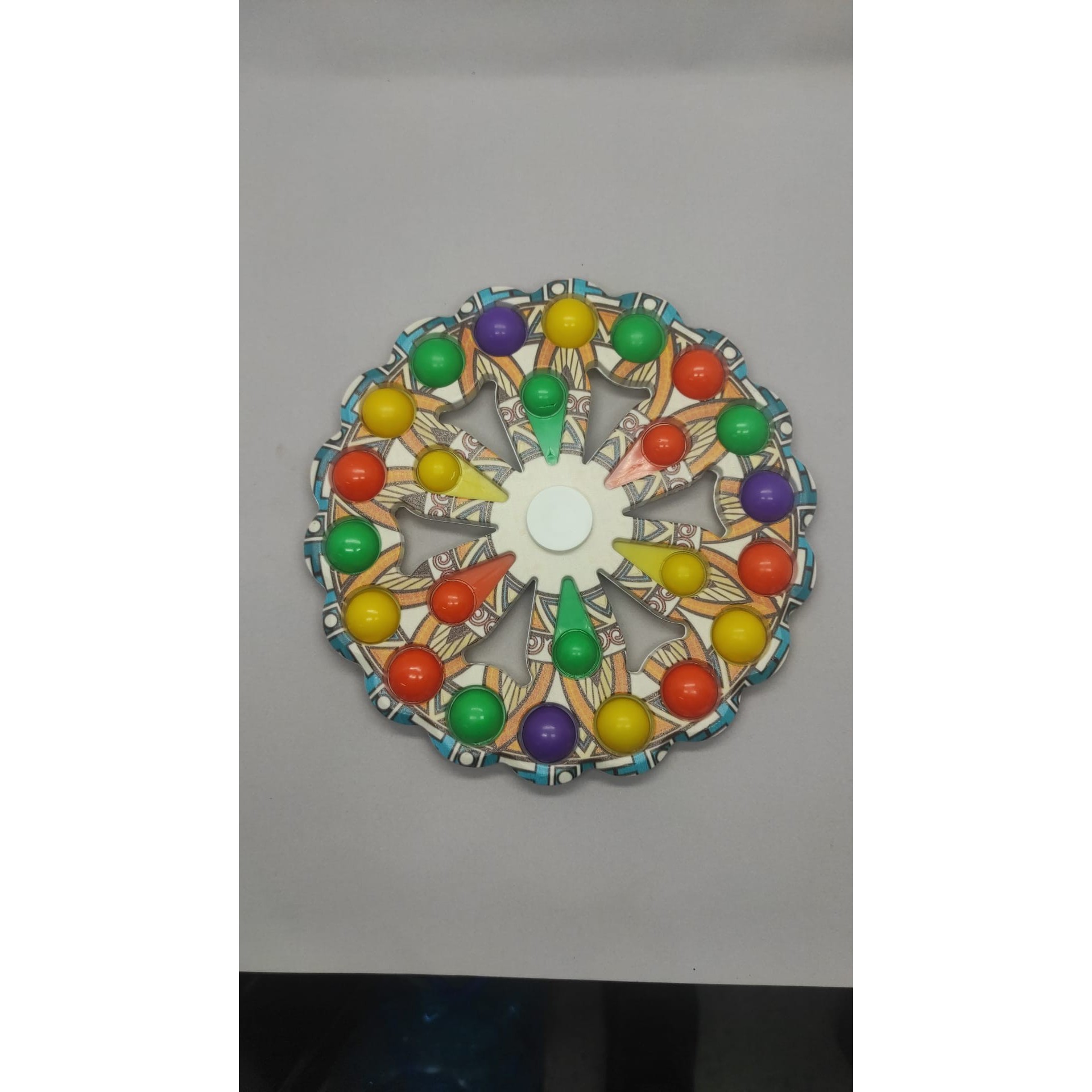 Jucarie Antistres, , Model Simple Dimple, Fidget Toy Spinner, cu 24 Buline, Multicolor [8]