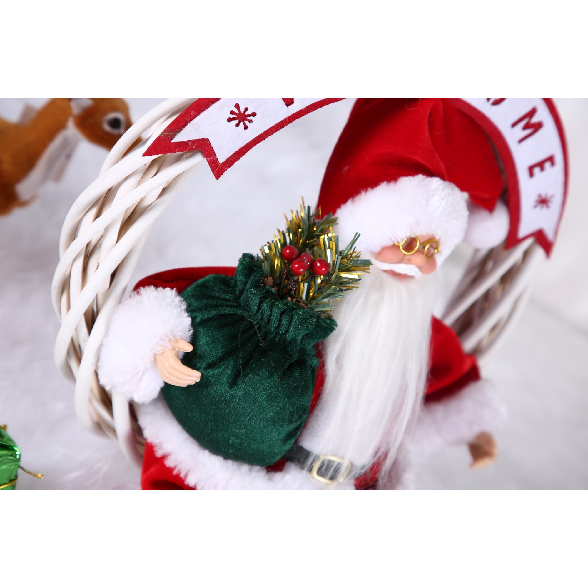Jucarie decorativa, , Mos Craciun, 40 cm x 27 cm, grosime 12 cm, lana, tesatura de plus, poliester, interior/exterior [6]