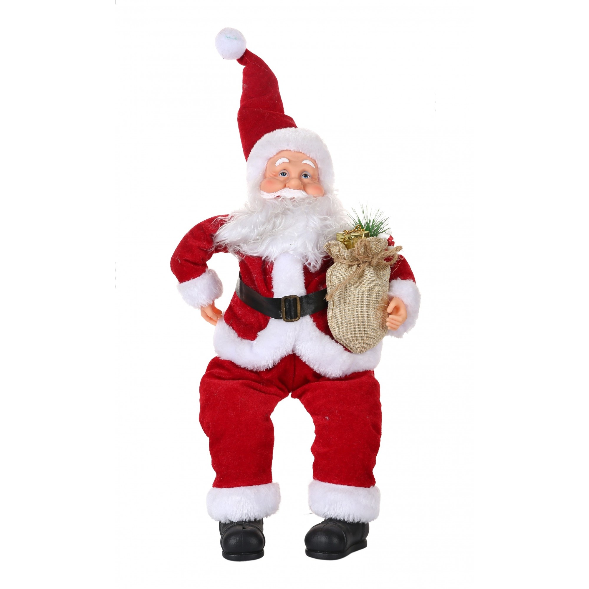 Figurine Decorative Craciun - Jucarie decorativa, , Mos Craciun, 55 cm x 23 cm, grosime 25 cm, lana, tesatura de plus, poliester, interior/exterior