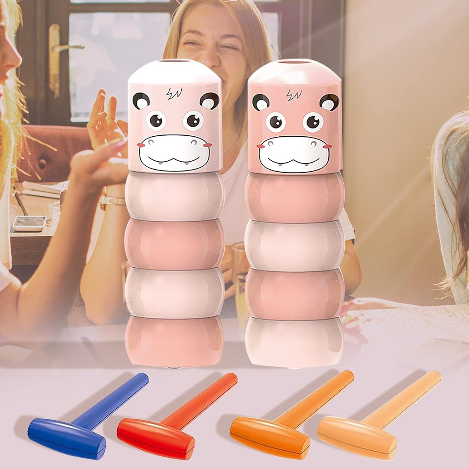 Jucarie Pentru Copii, , Hipopotam Indestructibil, 6 Piese Demontabile, +3 Ani, Roz [8]