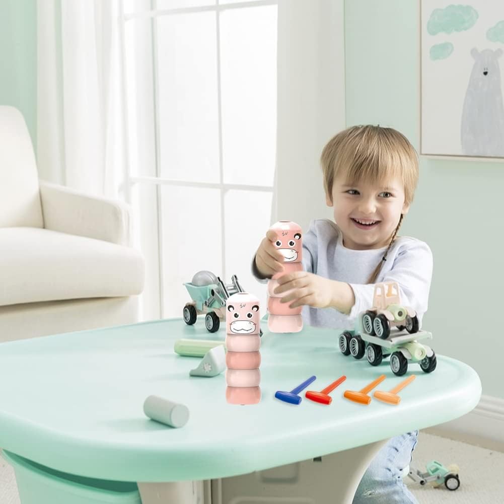 Jucarie Pentru Copii, , Hipopotam Indestructibil, 6 Piese Demontabile, +3 Ani, Roz [4]