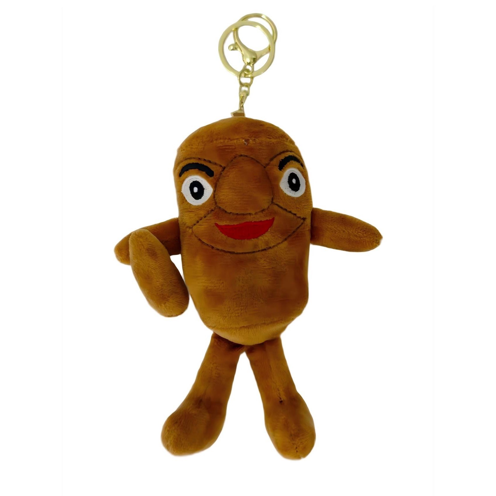 ✨TOATE PRODUSELE✨ - Jucarie Moale de Plus de Tip Breloc, , Model Italian Brainrot Omul de Lemn Tung Tung Tung Sahur, 16 x 12 cm, Maro