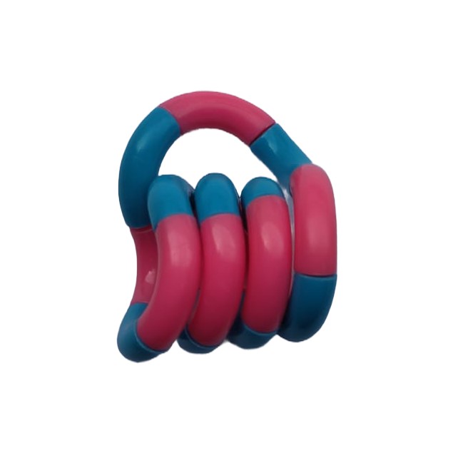 ✨TOATE PRODUSELE✨ - Jucarie Senzoriala Antistres, , Fidget Twist, cu Miscari Infinite de Decompresie, 2 Culori, Roz/Albastru, + 3 ani