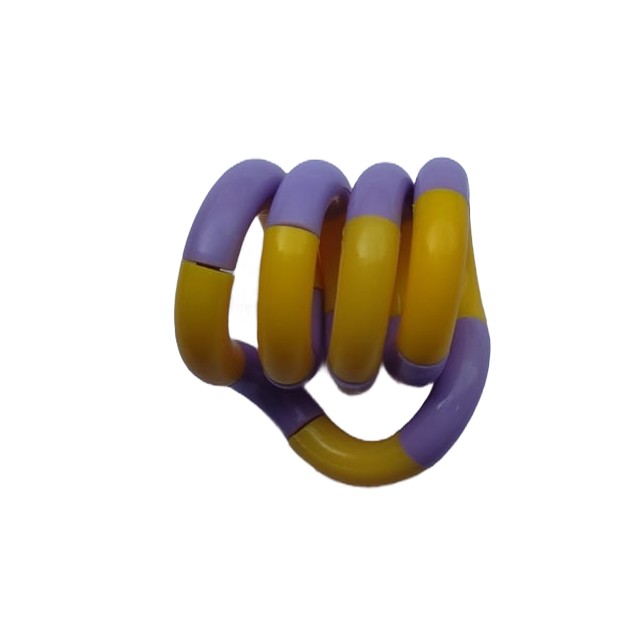 ✨TOATE PRODUSELE✨ - Jucarie Senzoriala Antistres, , Fidget Twist, cu Miscari Infinite de Decompresie, 2 Culori, Galben/Mov, + 3 ani