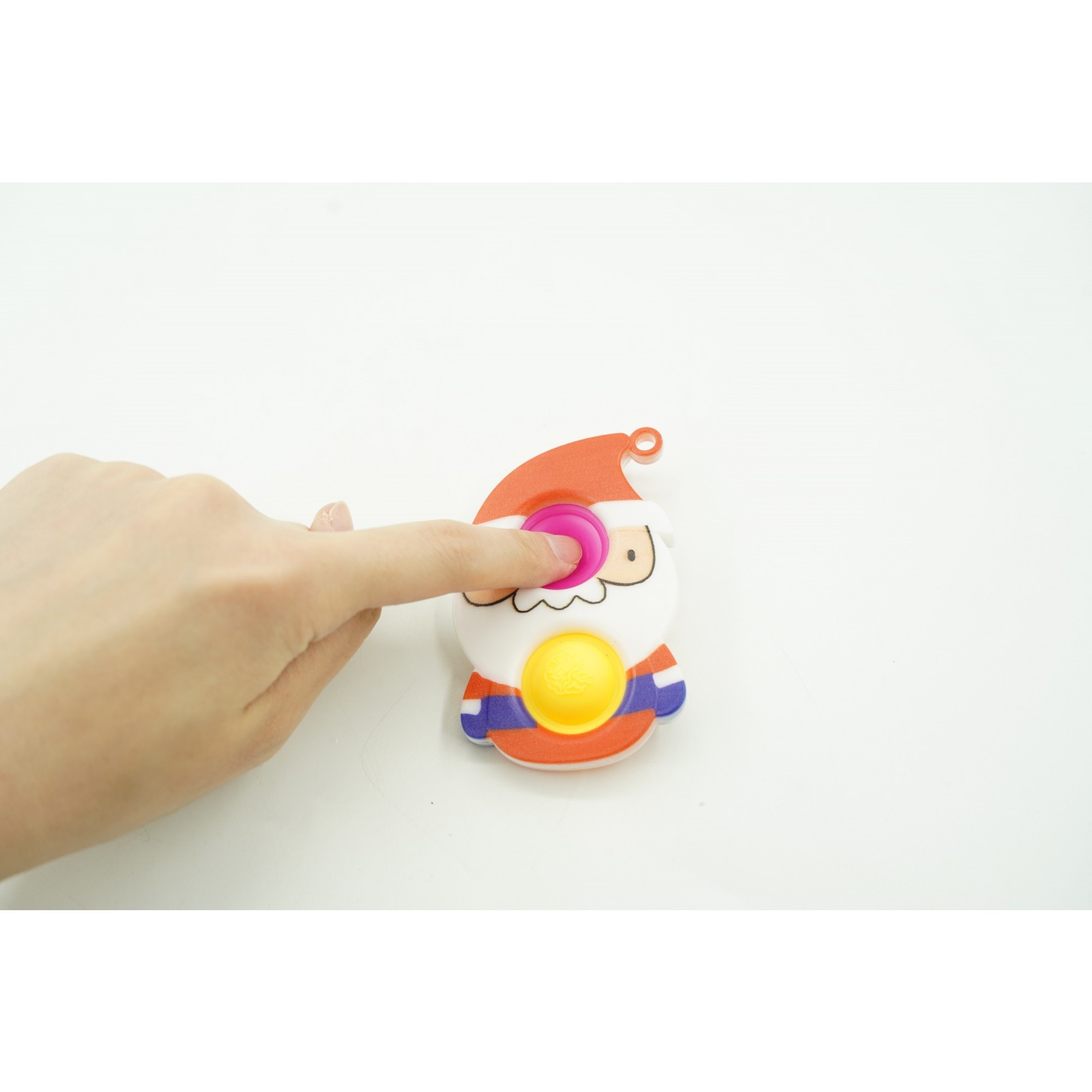 Jucarie senzoriala antistres, Simple Dimple, Breloc cu 2 bulinute, Mos Craciun, Multicolor [3]