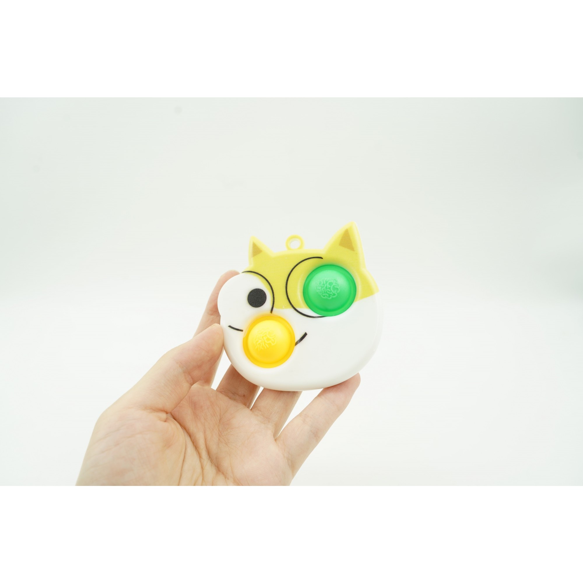 Jucarie senzoriala antistres, Simple Dimple, Breloc cu 2 bulinute, Pisicuta, Multicolor [4]