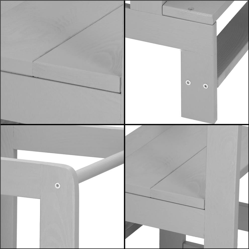 Turn de invatare inaltator multifunctional din lemn, platforma reglabila pe 3 inaltimi, 90x39x44 cm, gri [17]