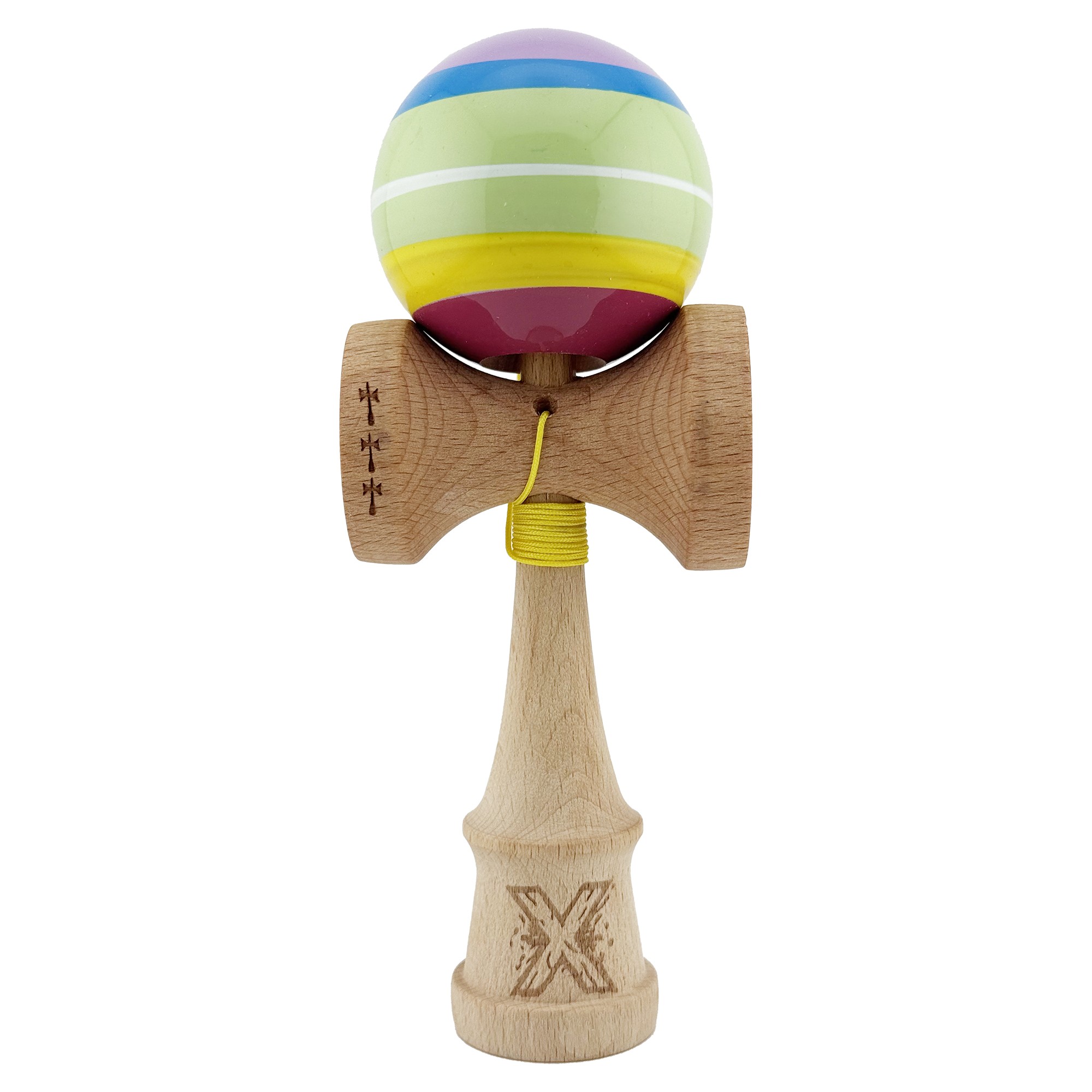 ✨TOATE PRODUSELE✨ - Kendama X SPECTRUM Originala, Profesionala, , Big Cups V2, Super Sticky Legendary Cupe Mari, Rulment Metalic cu Ata 55 cm, Multicolor