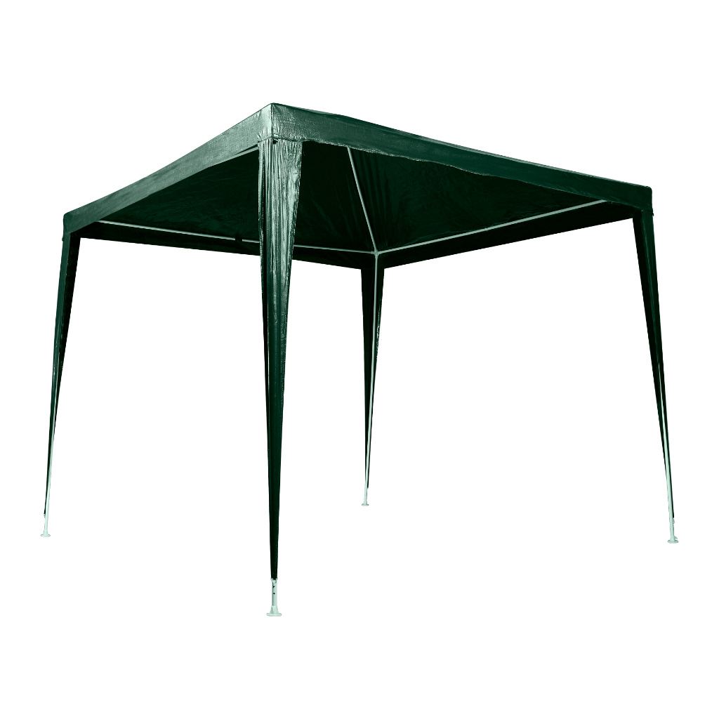 Pavilion gradina 250x250x255 cm, structura metalica cu 4 picioare, acoperis PE 90g/mp, verde [2]