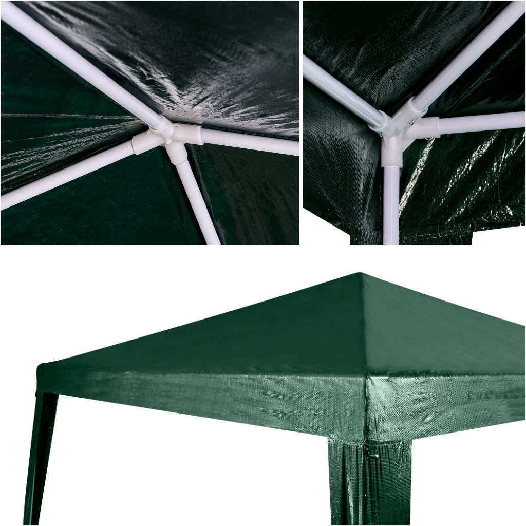 Pavilion gradina 250x250x255 cm, structura metalica cu 4 picioare, acoperis PE 90g/mp, verde [6]