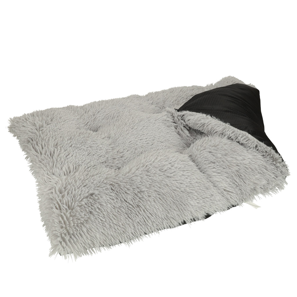 Pat ortopedic pentru caini, dreptunghiular, husa detasabila, 115x80x6 cm, gri [2]