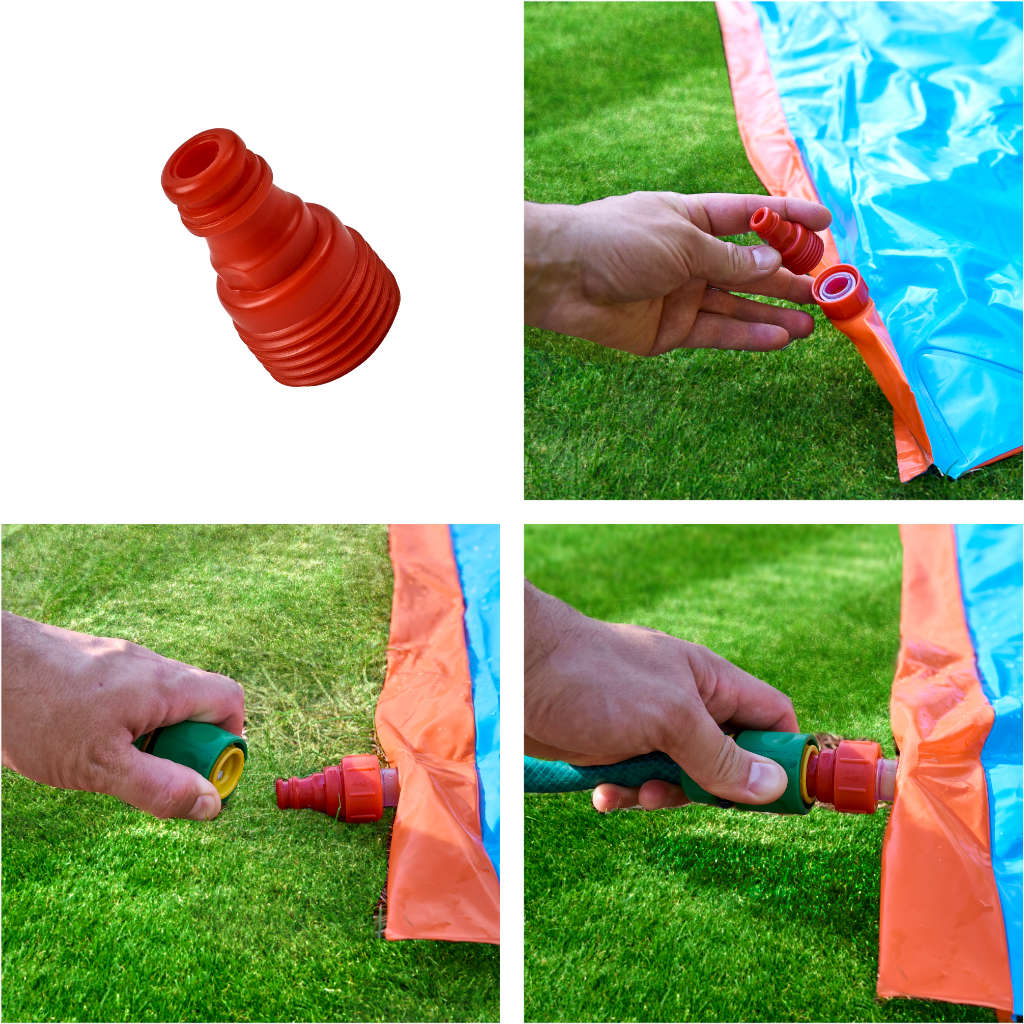 Tobogan cu apa dublu, 488 cm – conectare la furtun, distractie pentru 2 copii [4]