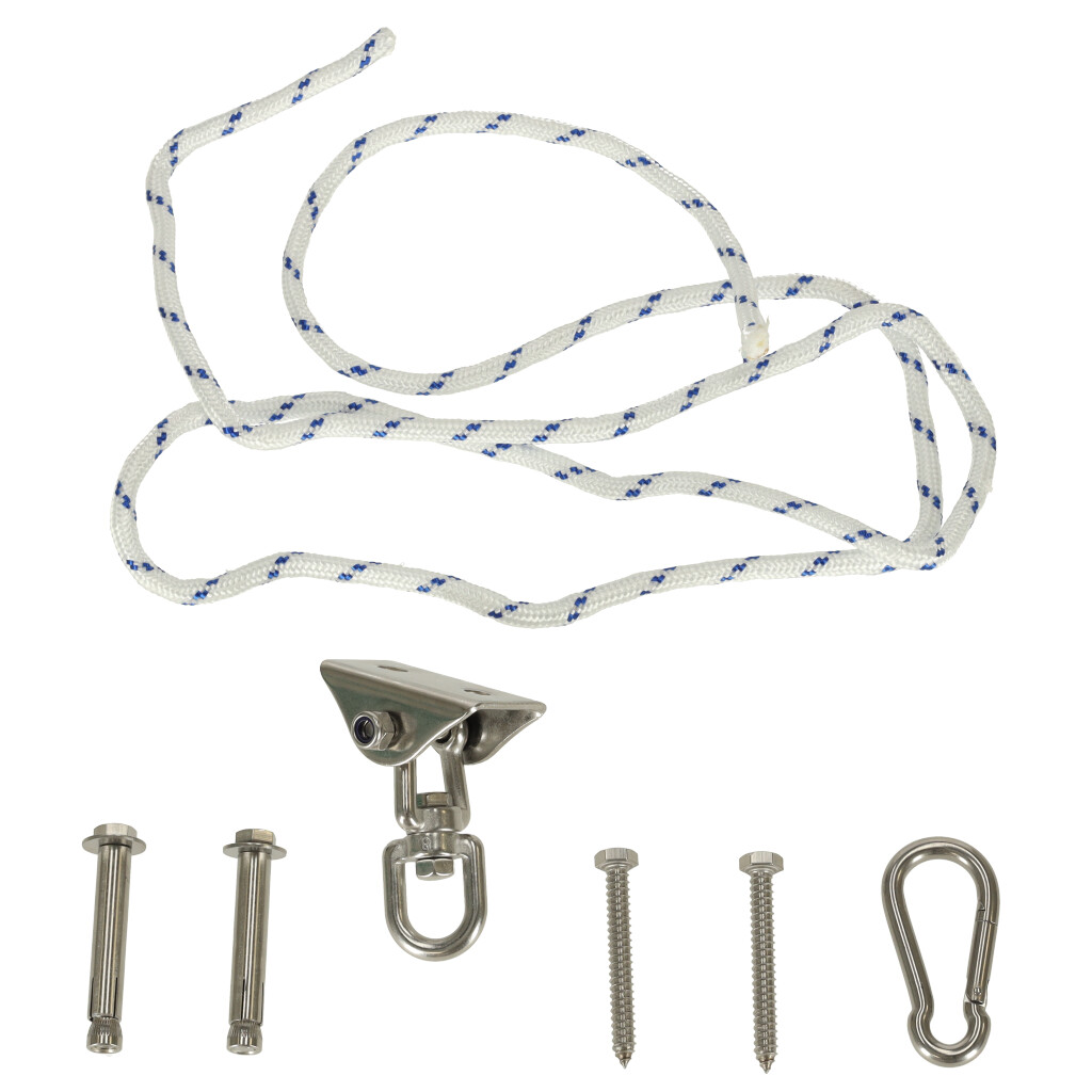 Set de montaj pentru hamac sau leagan – suport tavan, sfoara 196 cm, rotire 360°, 300 kg [5]