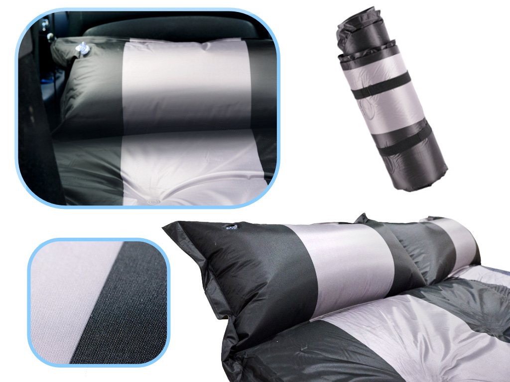 Saltea gonflabila auto 170x120 cm, cu perna integrata si husa de transport, negru [4]