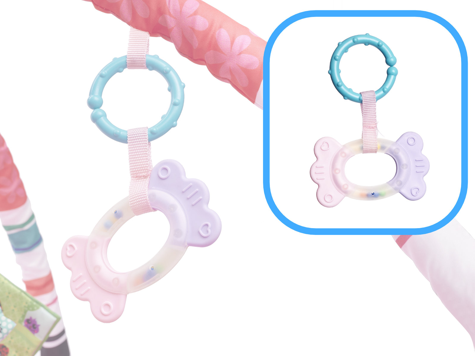 Tarc de joaca pentru bebelusi, 76x76x50 cm, roz – cu jucarii, mingi si arcade interactive [5]