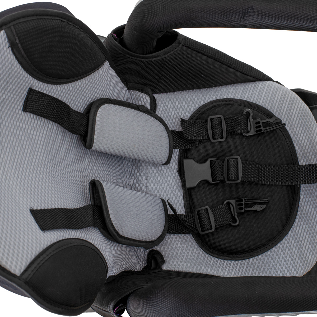 Tricicleta 3in1 105x52x94 cm, sezut rotativ 360°, roti fara aer, copertina reglabila, negru [29]