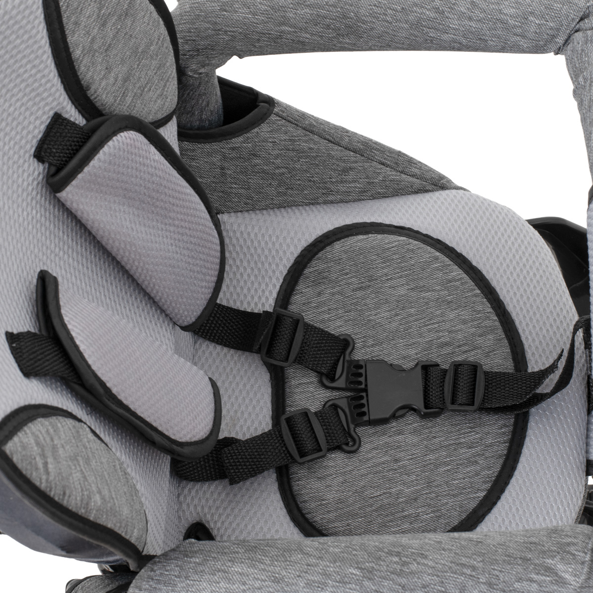 Tricicleta 3in1 105x52x94 cm, sezut rotativ 360°, roti fara aer, copertina reglabila, gri [23]