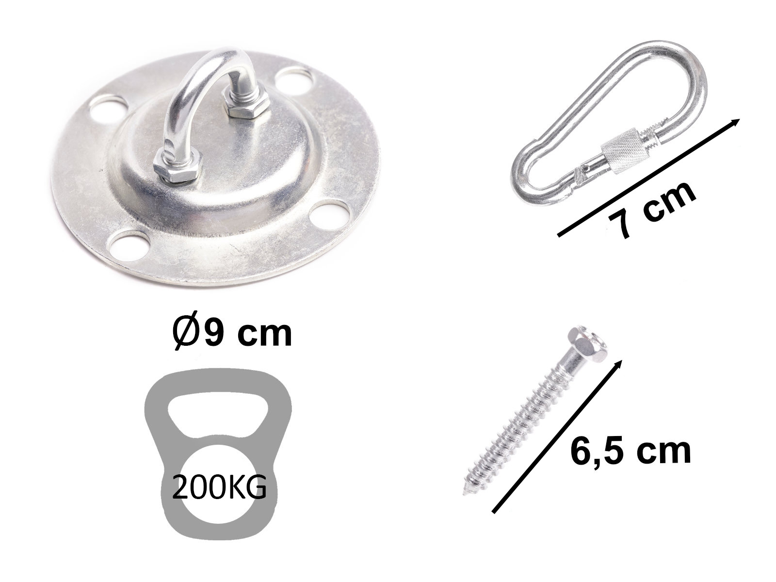Set de montaj pentru leagan sau hamac – suport tavan, lant 150 cm, otel zincat [2]