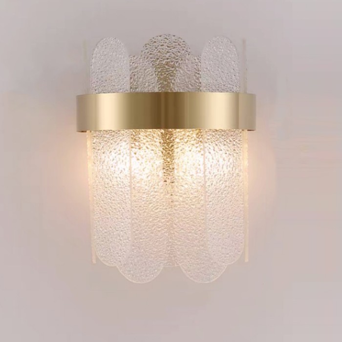 ✨TOATE PRODUSELE✨ - Lampa de Perete in Interior, , Lampa de Lux pentru Decor de Interior, Corp de Iluminat Tip aplica, din Inox Auriu si Cristal, Lumina Calda Rece Neutra, 25 x 20 cm, Ideal pentru Camere Mici si Medii, Auriu