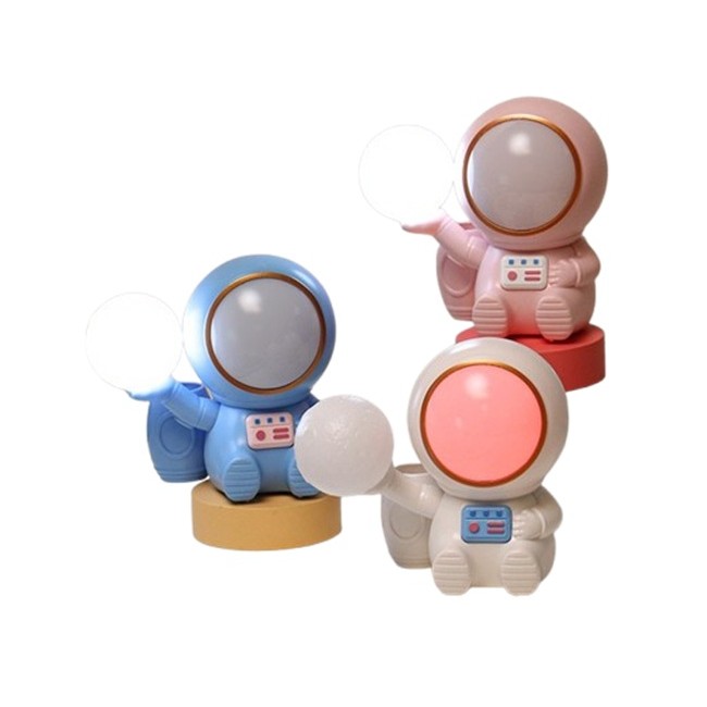 ✨TOATE PRODUSELE✨ - Lampa de Veghe 2in1, , Lampa, Ascutitoare si Spatiu Depozitare, Model Astronaut, Incarcare USB, din ABS, 12 x 7 x 11 cm, Lumina Led, Multicolor
