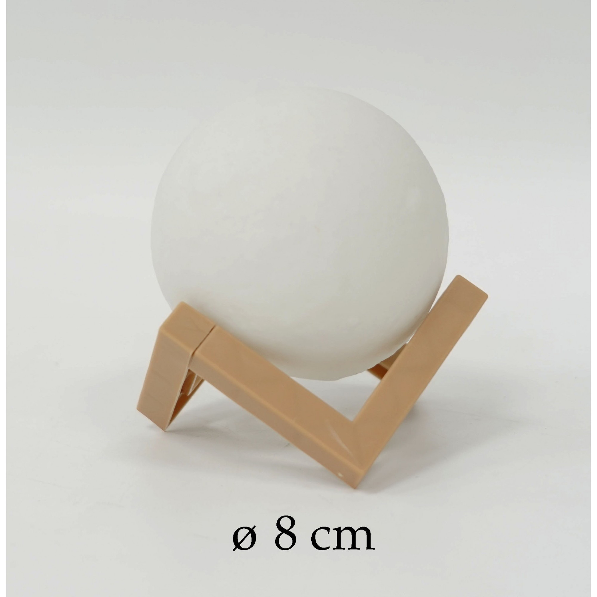 Lampa de veghe in forma de luna 3D Moon Light, alb cald alimentare baterii, fara acumulator, stand din plastic inclus, 8 cm,  [6]