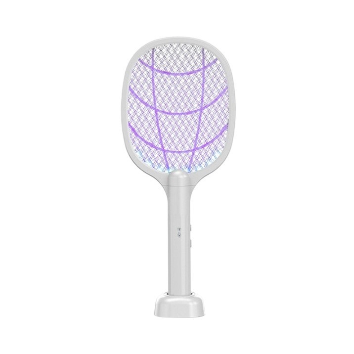 ✨TOATE PRODUSELE✨ - Lampa Electrica Impotriva Tantarilor, , 42.5 x 18 x 7.5 cm, Reincarcabila cu Cablu USB Inclus, Plasa din Aluminum, Alb