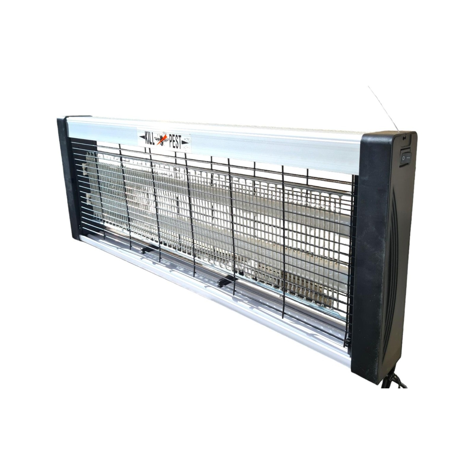 ✨TOATE PRODUSELE✨ - Lampa Electrica UV Anti Insecte, , Lumina Neon, 2 tuburi cu putere de 20W, Suspensie Perete, Carcasa din Plastic Metalica, 39 x 25 x 6 cm Alb Negru