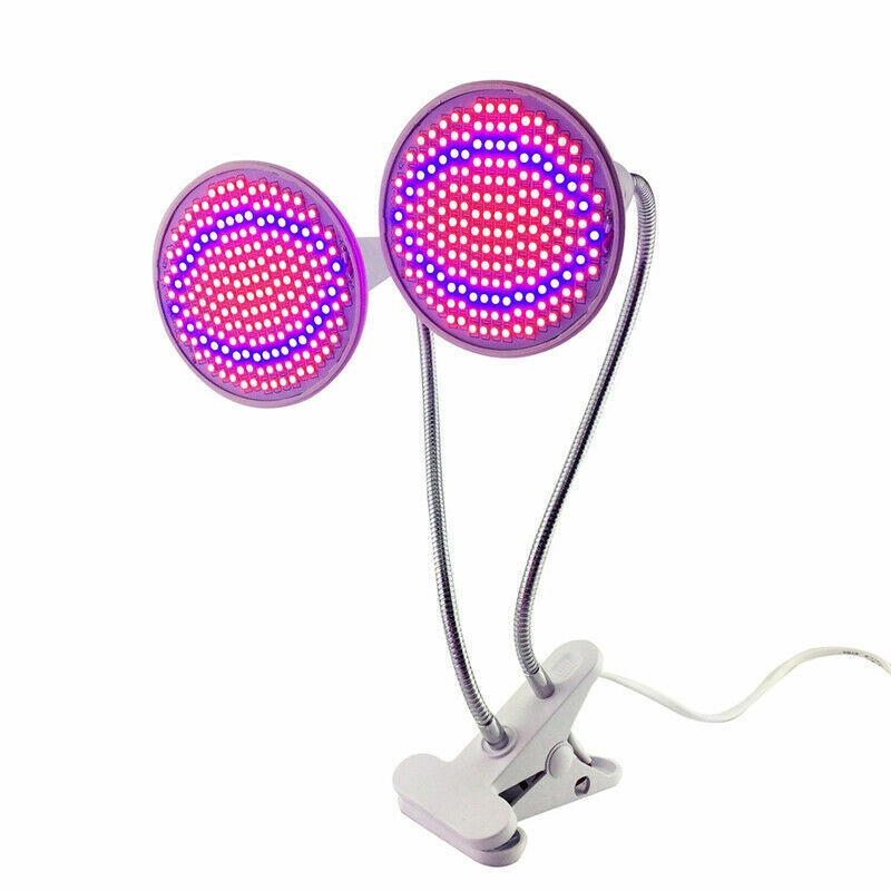 Articole pentru Gradina si Bricolaj - Lampa pentru cresterea plantelor de interior, , cap dublu, nu emana caldura, 290 leduri, 2 culori , prindere cu clips, 46x11.5x9.2 cm