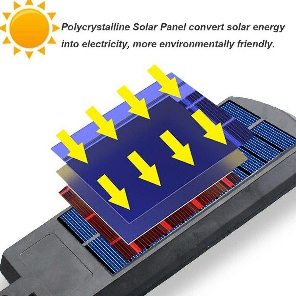 Lampa Solara De Exterior LED , 23 cm x 11.5 cm, 3072 Lumeni 128 COB LED 25.6 W - echivalent 205 W bec incadescent, IP65, Senzor de Miscare, Senzor de Lumina, 4 Grile, Alb Rece [1]