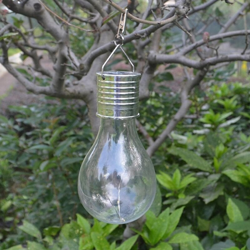 Lampa Solara LED Decorativa sub forma de Bulb, pentru exterior, suspendata, IP65, Ultron Transparent, lumina rece,  [6]