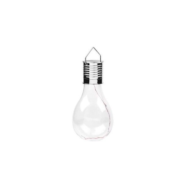 Lampi solare - Lampa Solara LED Decorativa sub forma de Bulb, pentru exterior, suspendata, IP65, Ultron Transparent, lumina calda, 