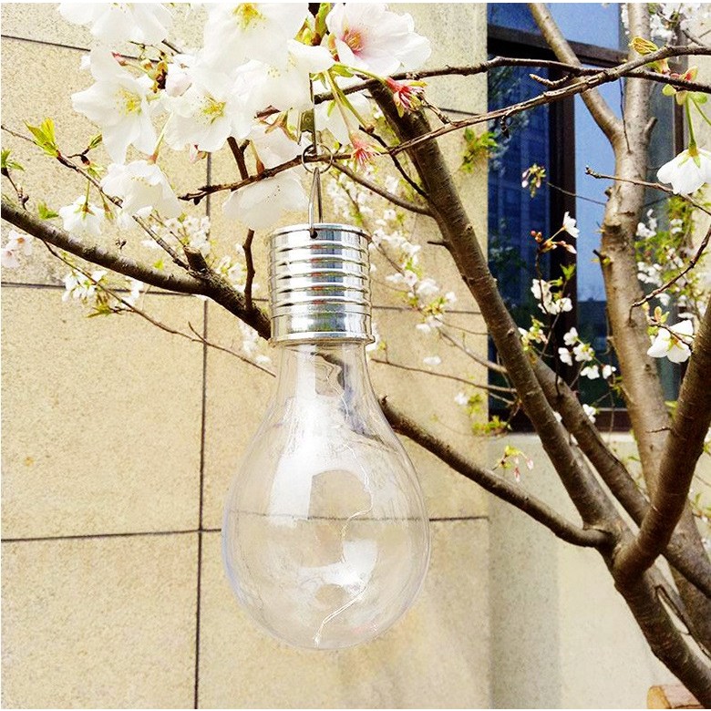 Lampa Solara LED Decorativa sub forma de Bulb, pentru exterior, suspendata, IP65, Ultron Transparent, lumina rece,  [2]