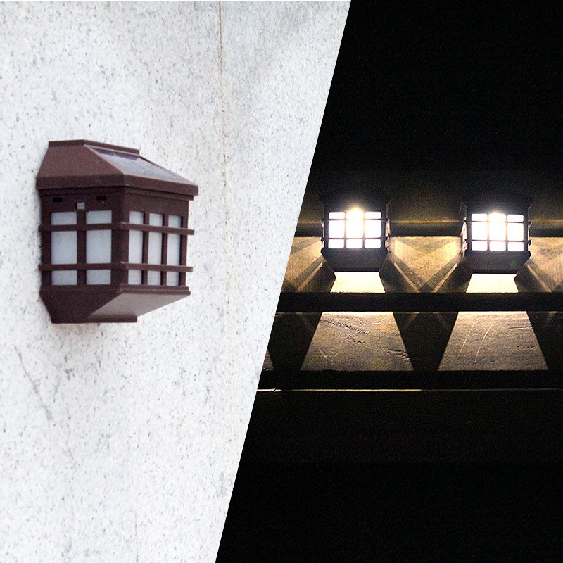 Lampa solara LED tip Felinar pentru perete , 11.5 x 8.3cm, 1.2V, ABS, 400mAh, alb rece [3]