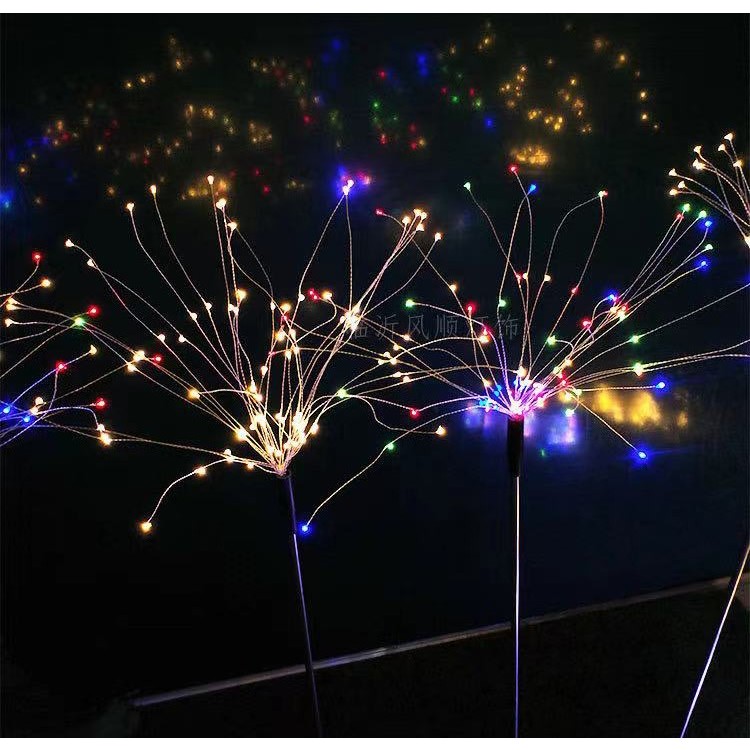 Lampa solara sub forma de artificii, 120 LED-uri, multicolor,  [2]