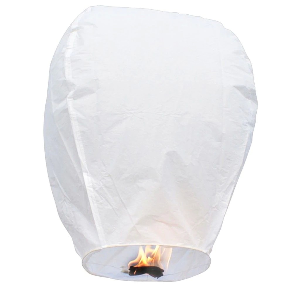 Accesorii Petrecere - Lampion zburator, , hartie biodegradabila, Alb