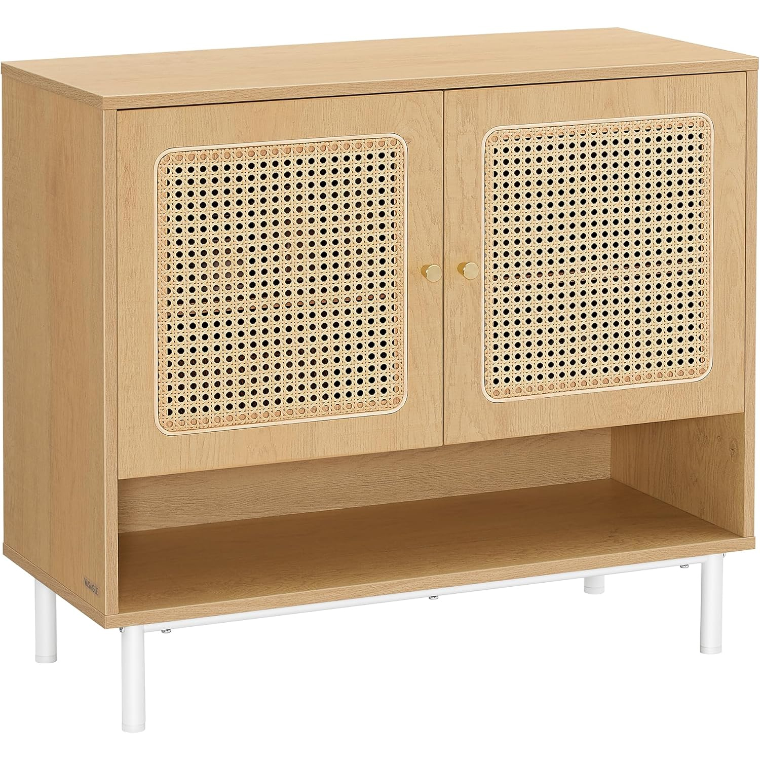 MOBILIER - VASAGLE Raft pantofi 3 usi cu aspect ratan, cadru PAL si picioare metalice, stil boho, 80x35x70 cm, stejar bej