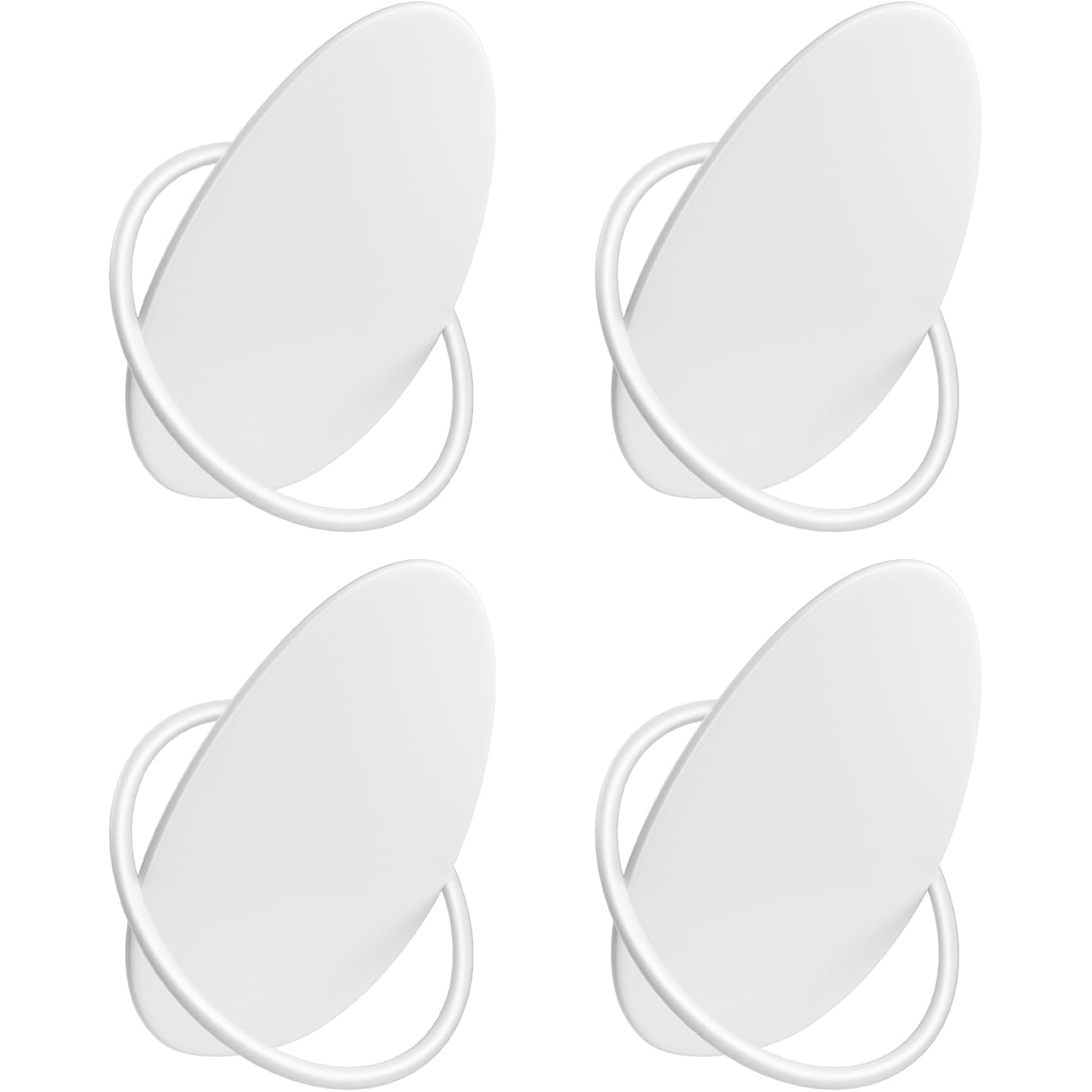 Cuiere - SONGMICS Set 4 carlige perete, design oval din otel, 5 kg per carlig, 9x5x7 cm, alb perlat
